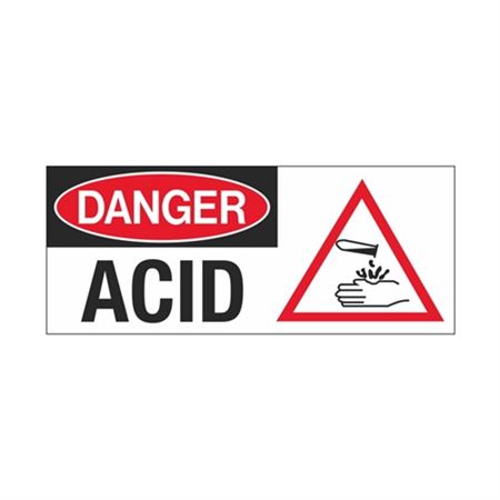 Danger Acid 7" x 17" Sign